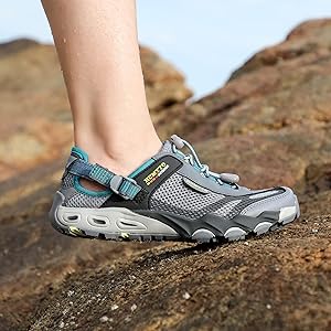 Amazon | HUMTTO レディース メンズ ウォーターシューズ - 水陸